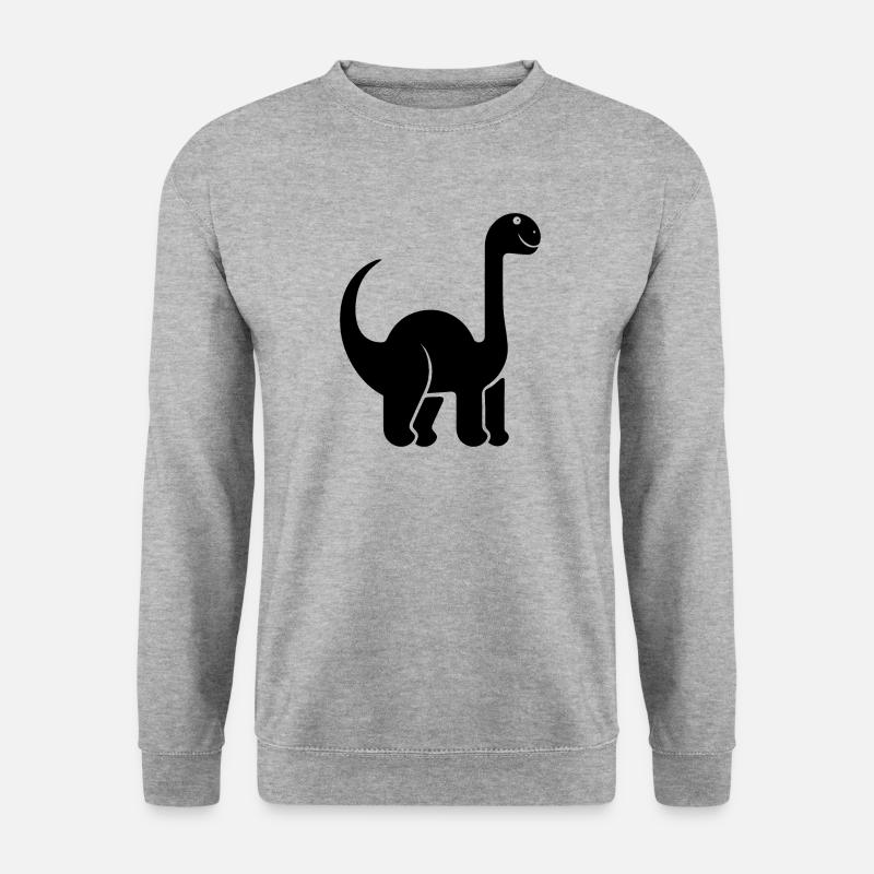 Dinosaurier Dino - Unisex Pullover - Weißgrau meliert