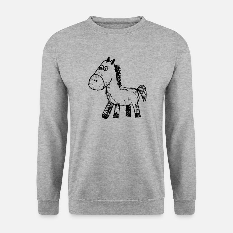 Pferd Pferde Reiten Reiter Reiterin - Unisex Pullover - Weißgrau meliert
