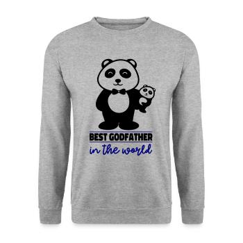 Best godfather in the world - Unisex Sweatshirt - salt & pepper - Front - Alina (178cm) & Michal (187cm)