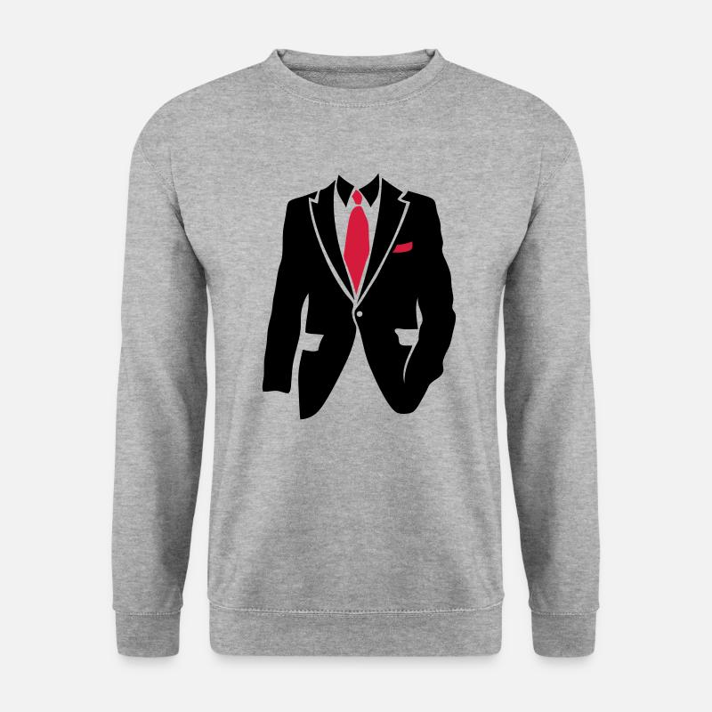 Anzug Geschäftsmann 2105 - Unisex Pullover - Weißgrau meliert