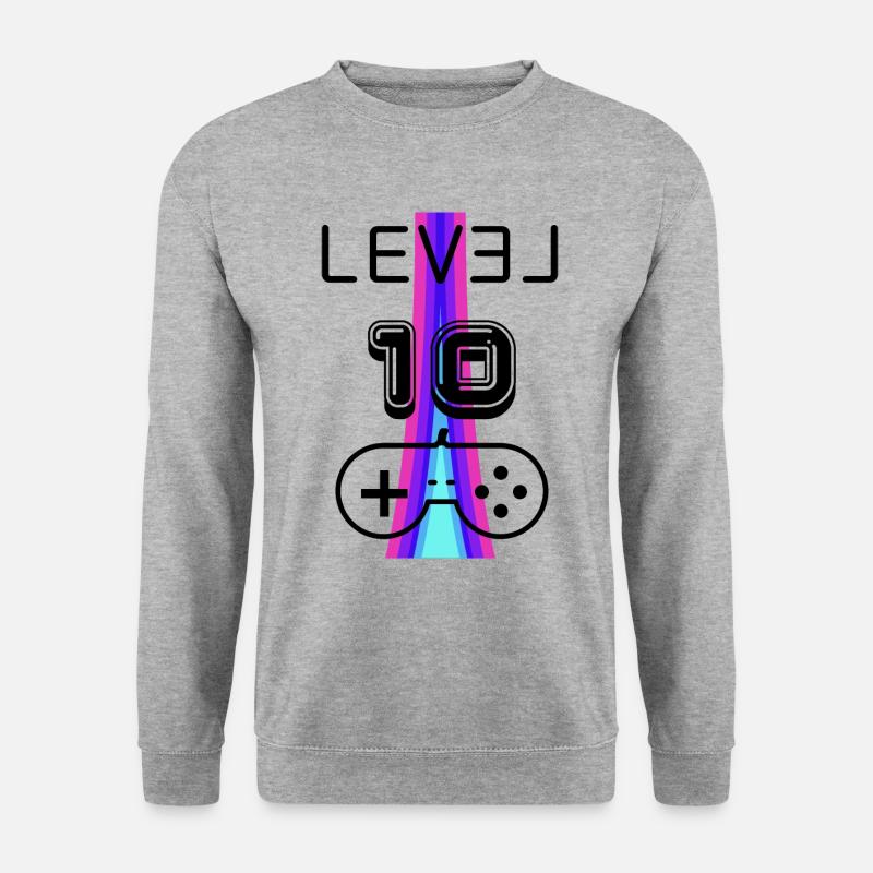 Level 10 Geburtstag Zukunft - Unisex Pullover - Weißgrau meliert