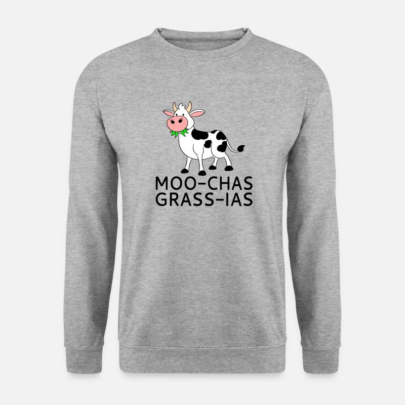 Moo-chas Grass-ias - Unisex Pullover - Weißgrau meliert