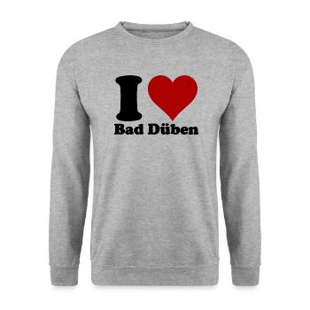 I Love Bad Düben - Unisex Sweatshirt - salt & pepper - Front - Alina (178cm) & Michal (187cm)