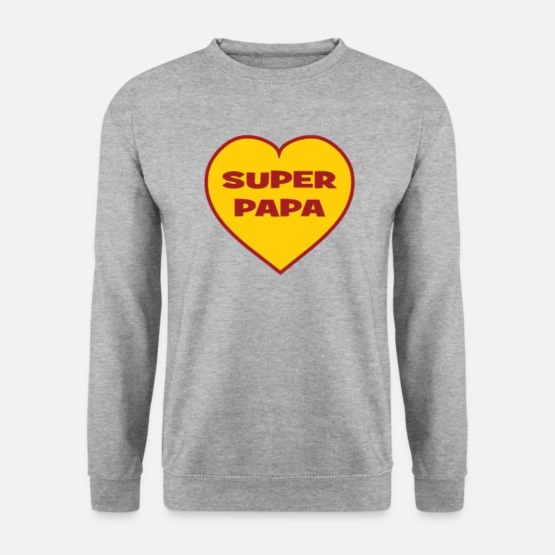 SUPER-VATER - Unisex Pullover - Weißgrau meliert