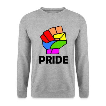 Pride - Unisex Pullover - Weißgrau meliert - Vorne - Alina (178cm) & Michal (187cm)