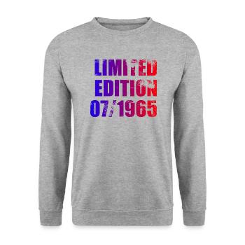 60th Birthday Limited Edition 07/1965 - Unisex Sweatshirt - salt & pepper - Front - Alina (178cm) & Michal (187cm)