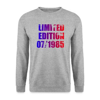40e anniversaire Edition limitée 07/1985 - Sweat-shirt Unisexe - gris chiné - Devant - Alina (178cm) & Michal (187cm)