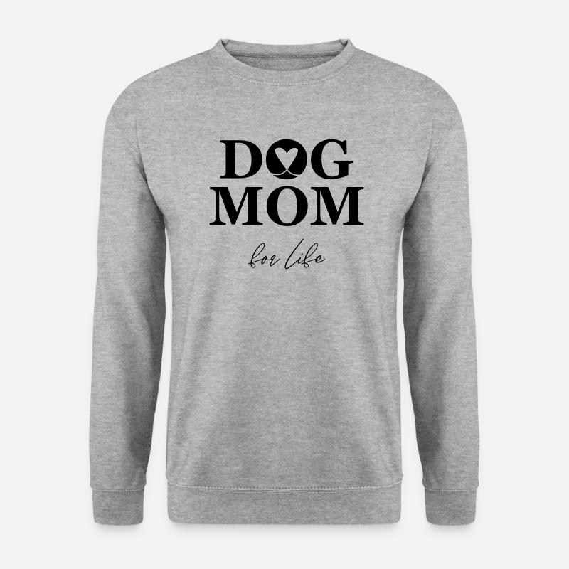 Dog Mom – for life - Unisex Pullover - Weißgrau meliert