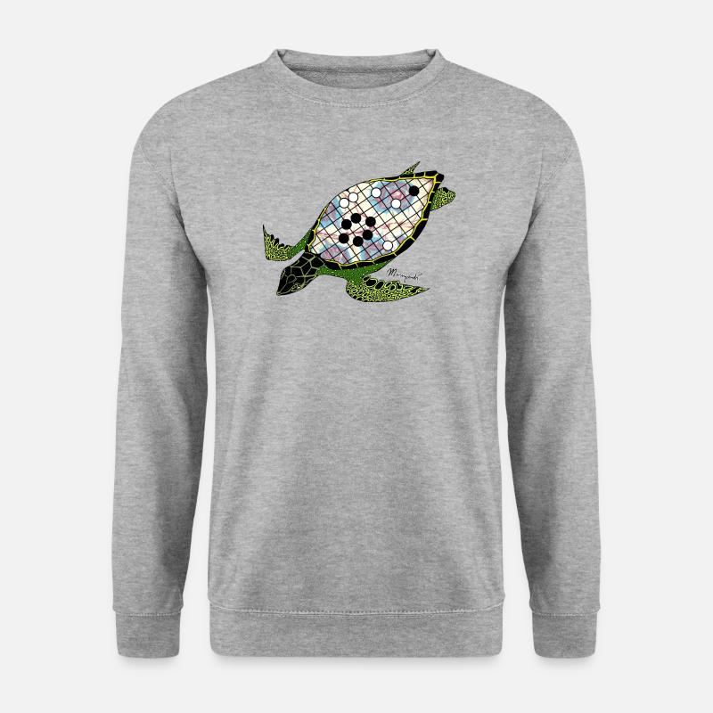 Der Schildkrötenpanzer - Unisex Pullover - Weißgrau meliert
