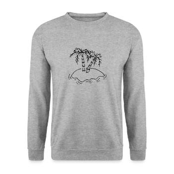 Island palms sea vacation sun - Unisex Sweatshirt - salt & pepper - Front - Alina (178cm) & Michal (187cm)