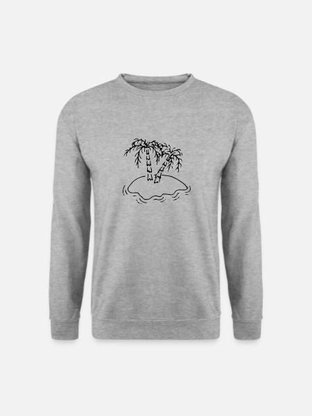 Soleil des vacances à la mer des palmiers - Sweat-shirt Unisexe - gris chiné