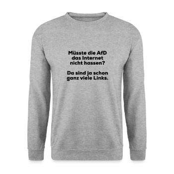 AfD Keine Alternative für Deutschland ANTI - Unisex Pullover - Weißgrau meliert - Vorne - Alina (178cm) & Michal (187cm)