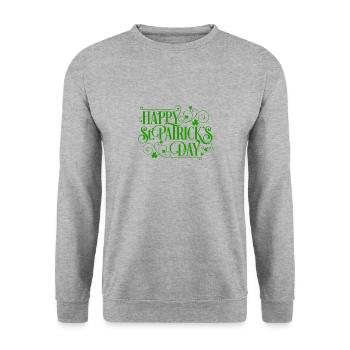 St. Patrick's Day Green Irish Ireland Lucky Happy - Unisex Sweatshirt - salt & pepper - Front - Alina (178cm) & Michal (187cm)