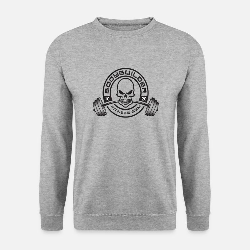 Bodybuilder - Unisex Pullover - Weißgrau meliert