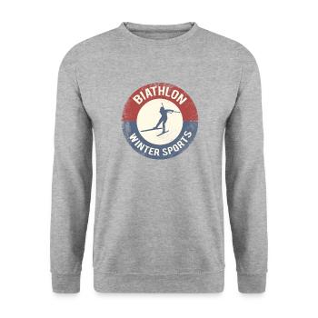 Sports d'hiver biathlon - Sweat-shirt Unisexe - gris chiné - Devant - Alina (178cm) & Michal (187cm)