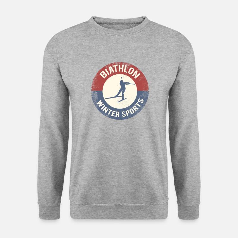 Biathlon wintersport - Unisex Pullover - Weißgrau meliert