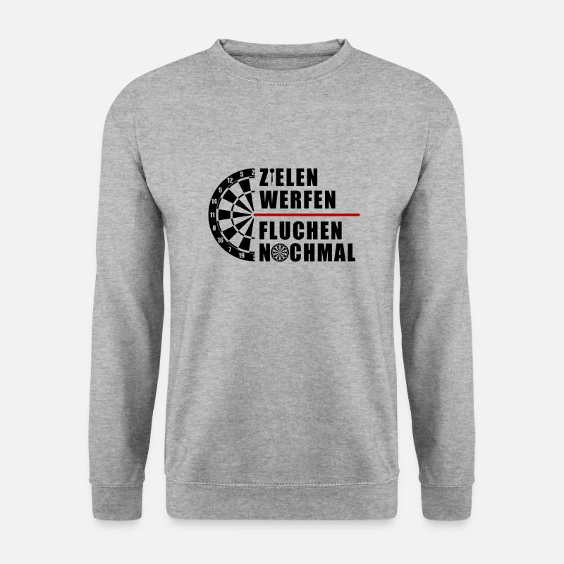 Dart udløb | Dart gave til hobby dart spillere - Unisex sweater - hvidgrå meleret