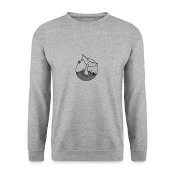 Baleine plongeante nageoire de sirène Design Graphique - Sweat-shirt Unisexe - gris chiné - Devant - Alina (178cm) & Michal (187cm)