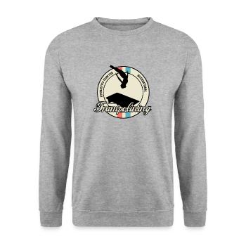 trampolining trampolin - Unisex Pullover - Weißgrau meliert - Vorne - Alina (178cm) & Michal (187cm)