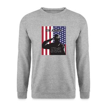 US Army - Unisex Sweatshirt - salt & pepper - Front - Alina (178cm) & Michal (187cm)