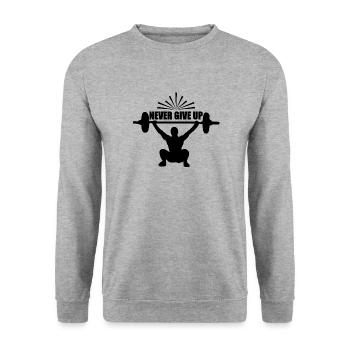 Fitnesstrainer - Unisex Pullover - Weißgrau meliert - Vorne - Alina (178cm) & Michal (187cm)