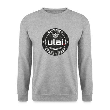 GI-TOWN Streetwear - Ulai - vintage retro - Sweat-shirt Unisexe - gris chiné - Devant - Alina (178cm) & Michal (187cm)