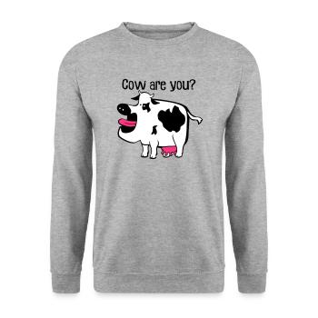 Cow are you? - Unisex Sweatshirt - salt & pepper - Front - Alina (178cm) & Michal (187cm)