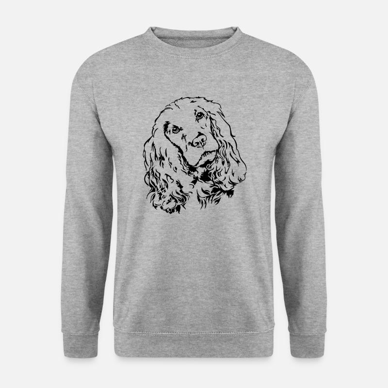 COCKER SPANIEL Portrait Wilsigns - Sweat-shirt Unisexe - gris chiné