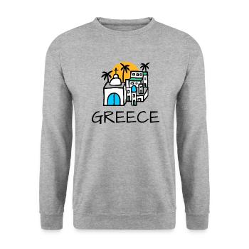 City Village Greece Greece - Unisex Sweatshirt - salt & pepper - Front - Alina (178cm) & Michal (187cm)