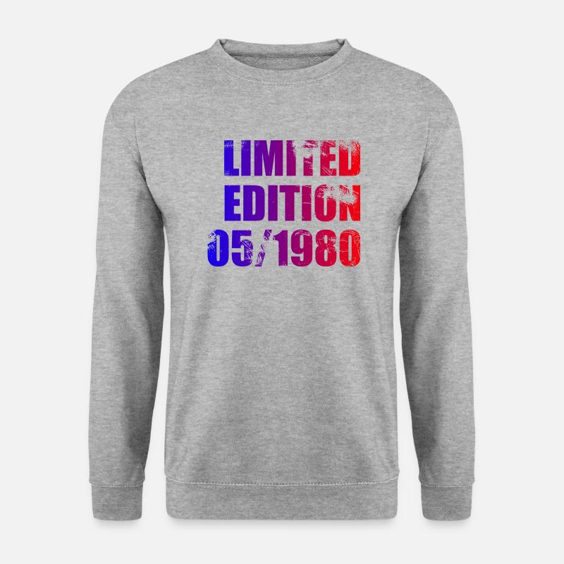 45. Geburtstag Limited Edition 05/1980 - Unisex Pullover - Weißgrau meliert