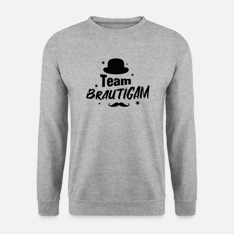 Team Bräutigam Jungeselle Junggelessenabschied - Unisex Pullover - Weißgrau meliert