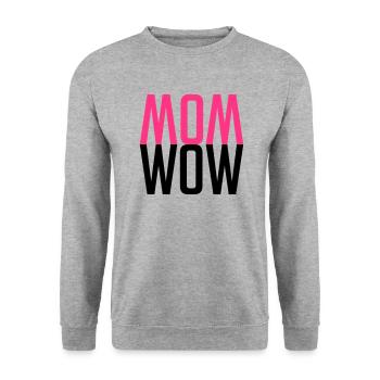 MOM WOW - Fête des Mères pour la meilleure mère - Sweat-shirt Unisexe - gris chiné - Devant - Alina (178cm) & Michal (187cm)