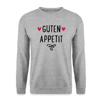 GUTEN APPETIT - Unisex Pullover - Weißgrau meliert - Vorne - Alina (178cm) & Michal (187cm)