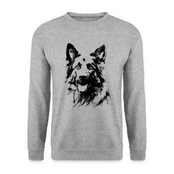 German Shepherd - Unisex Sweatshirt - salt & pepper - Front - Alina (178cm) & Michal (187cm)