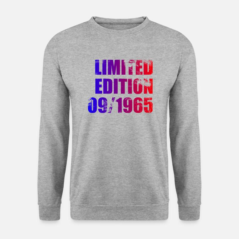 60. Geburtstag Limited Edition 09/1965 - Unisex Pullover - Weißgrau meliert