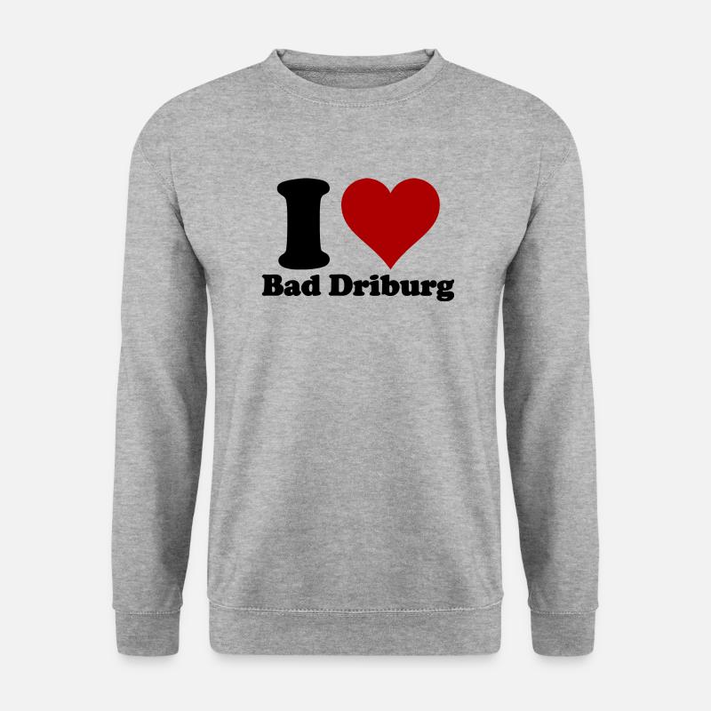 I Love Bad Driburg - Unisex Pullover - Weißgrau meliert