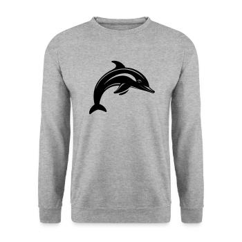 Dolphin - Unisex Sweatshirt - salt & pepper - Front - Alina (178cm) & Michal (187cm)