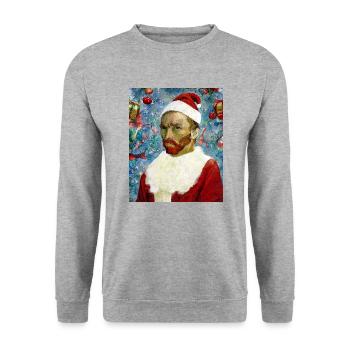 Weihnachtsmann, Van Gogh Père Noël, Van Gogh - Sweat-shirt Unisexe - gris chiné - Devant - Alina (178cm) & Michal (187cm)