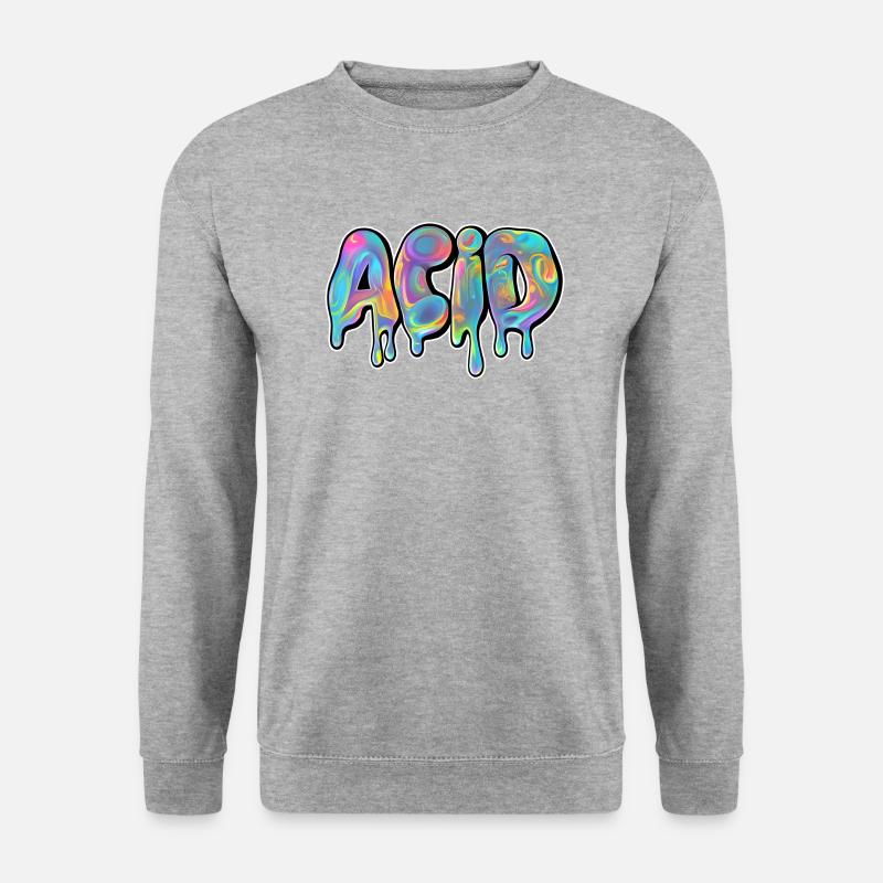 ACID DRIPPY - Unisex Pullover - Weißgrau meliert