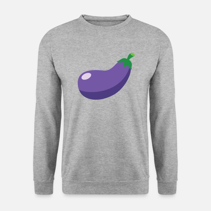 Aubergine - Unisex Pullover - Weißgrau meliert