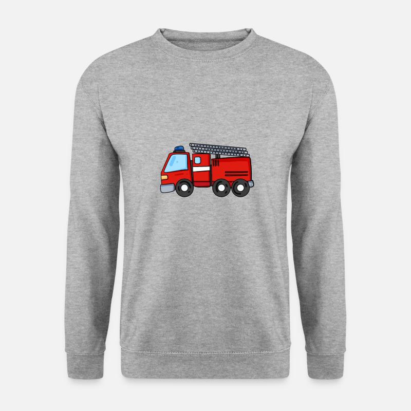 Feuerwehrauto - Unisex Pullover - Weißgrau meliert