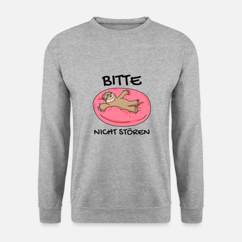 Bitte nicht stören Faultier Entspannen Geschenk - Unisex Pullover - Weißgrau meliert