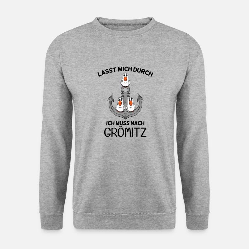Grömitz - Unisex Pullover - Weißgrau meliert