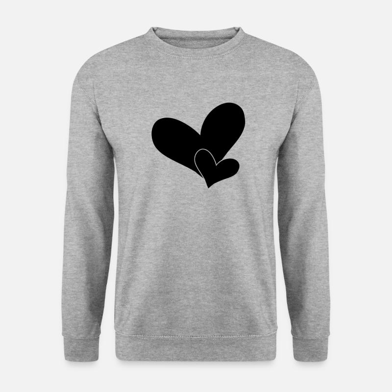 Herz - Unisex Pullover - Weißgrau meliert