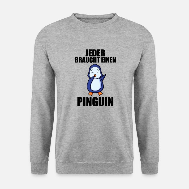 Pinguin Pinguine - Unisex Pullover - Weißgrau meliert