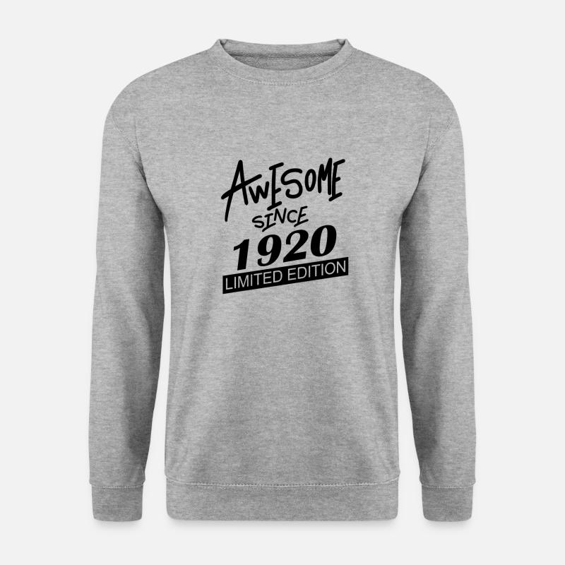 1920 - Jahrgang 1920 - Unisex Pullover - Weißgrau meliert