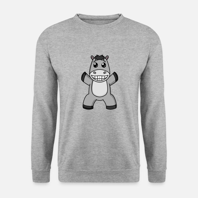 Esel - Unisex Pullover - Weißgrau meliert