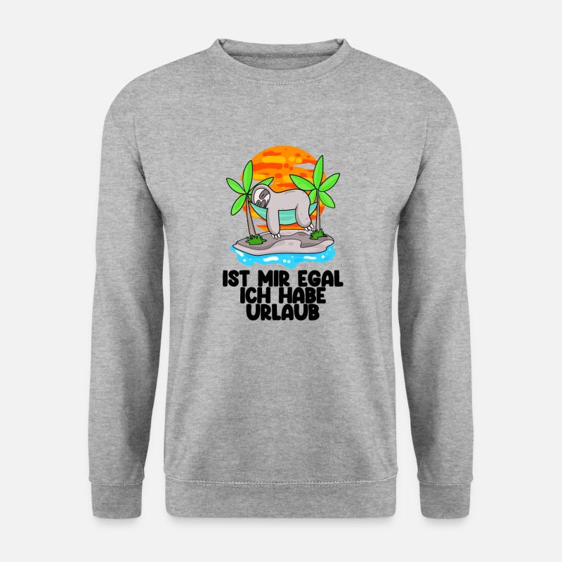 Urlaub Faultier Entspannen - Unisex Pullover - Weißgrau meliert