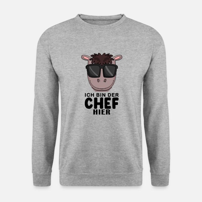 Cool Pferd Chef Spruch - Unisex Pullover - Weißgrau meliert