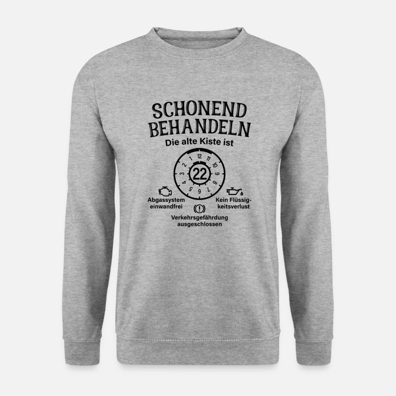 22. Geburtstag Schonend Behandeln Alte Kiste 22 - Unisex Pullover - Weißgrau meliert